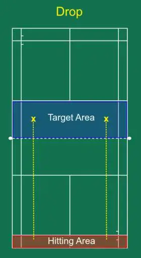 Drop hitting and target area