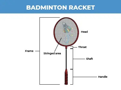 Parts of shuttlecock clearance and racket