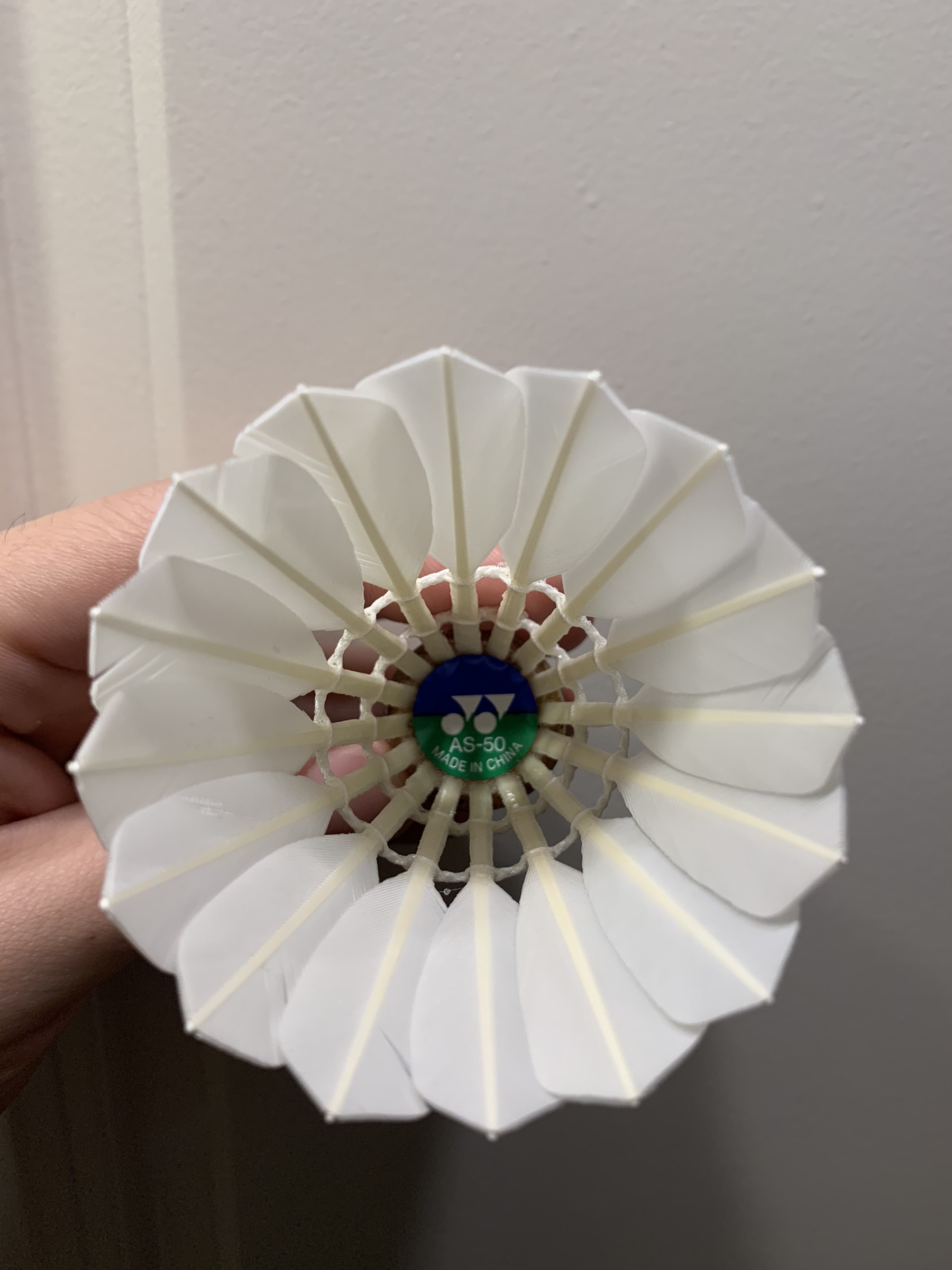 Standard shuttlecock.