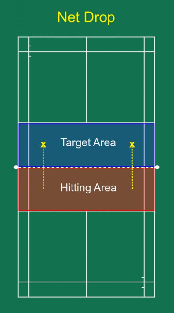Net drop hitting and target area
