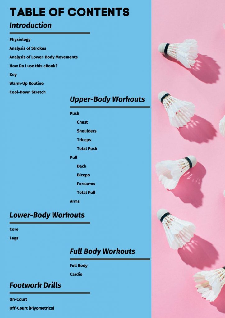 Everything Badminton's Fitness and Footwork Table of Contents