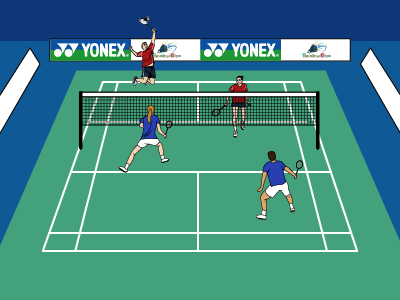 Mixed Doubles Badminton Match