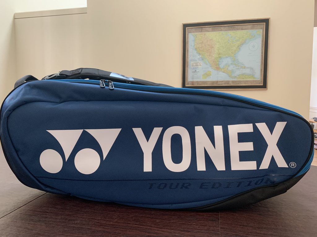 Yonex Pro Racquet Bag (9PCS). Side of the Bag. Eye Level View.