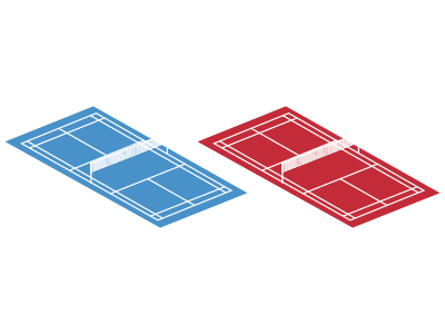 Colors of Non-Professional Badminton Court