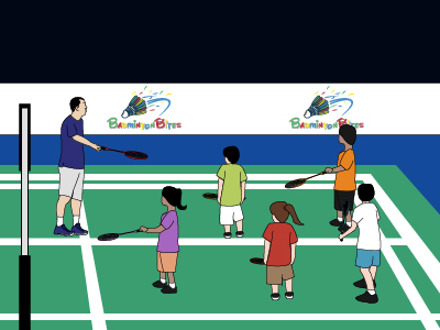 Kids Playing Badminton