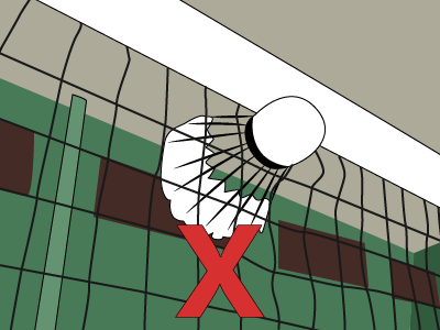 Shuttlecock Suspended On The Net (1)
