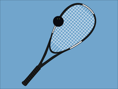 Squash Ball and Racket