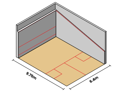 Image with text - Squash Court with Dimensions