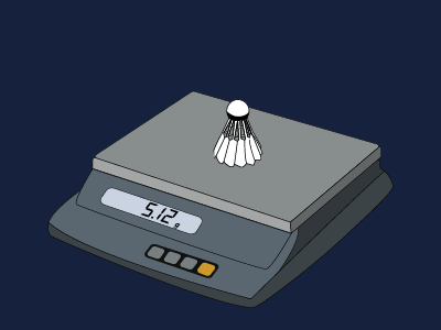 Weight of a Feathered Shuttlecock