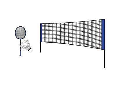 Racket, Shuttlecock and Net