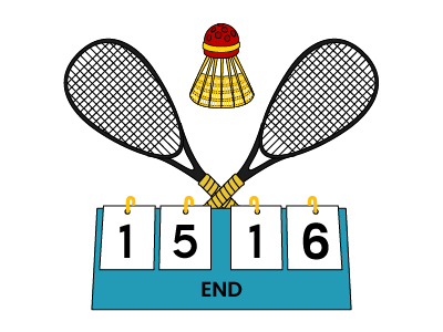 Image with text - Crossminton Scoreboard
