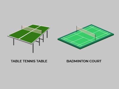 Table Tennis Court VS Badminton Court