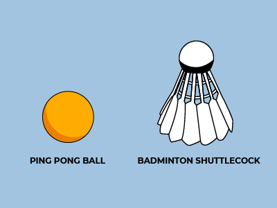 Ping Pong Ball VS Shuttlecock