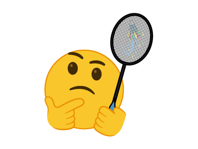 Badminton Thinking Emoji